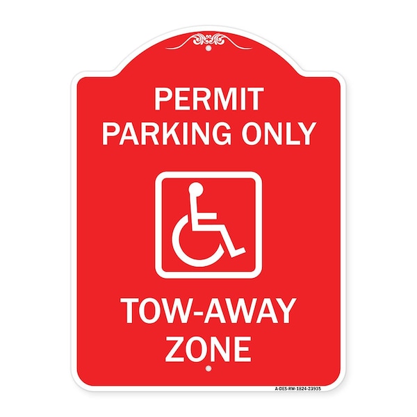 Signmission Georgia ADA Handicapped Parking Accessible Permit Parking Only Tow-Away Zone with Sym, RW-1824-23935 A-DES-RW-1824-23935 - main